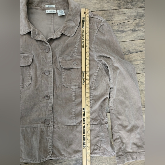 St John's Bay Women's Large Taupe (With A Pink Tint) Jacket, Cotton, Spandex - Picture 4 of 10